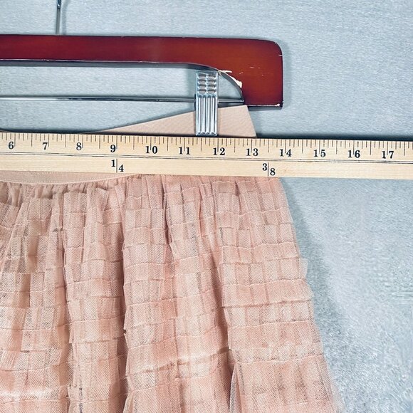 Tule Maxi Skirt Womens S Pink Western Tiered Mesh Romantic Feminine Chic - Picture 4 of 11